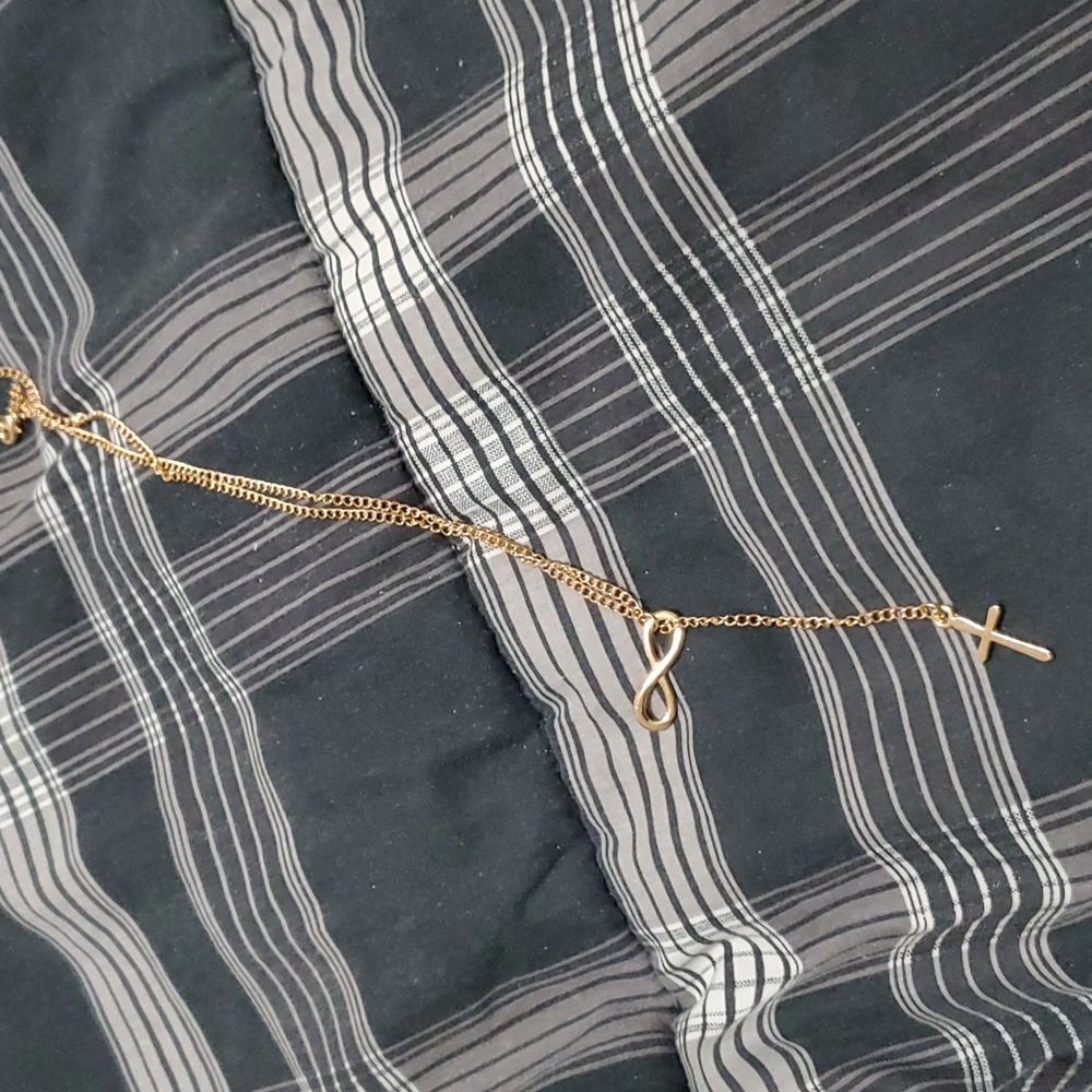 925 Rose Gold Cross & Love Knot 16 To 18 Inches - Picture 3 of 4